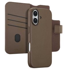 Accezz 2-in-1 Leather Bookcase with MagSafe Apple iPhone 17 - Coffee Brown