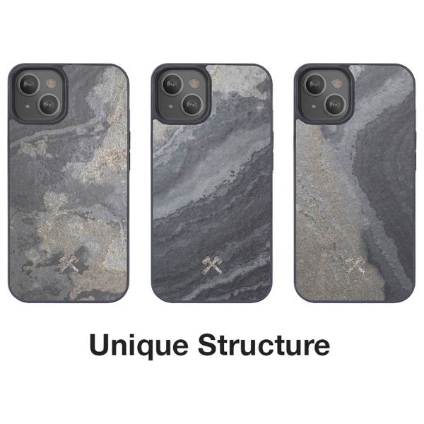 Woodcessories Bumper Case MagSafe Apple iPhone 14 - Real Slate Stone