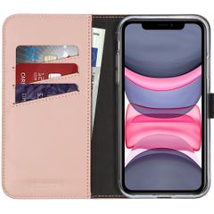Selencia Echt Leren Bookcase iPhone 11 - Dusty Pink