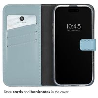 Selencia Genuine Leather Book Case Apple iPhone 16 - Air Blue