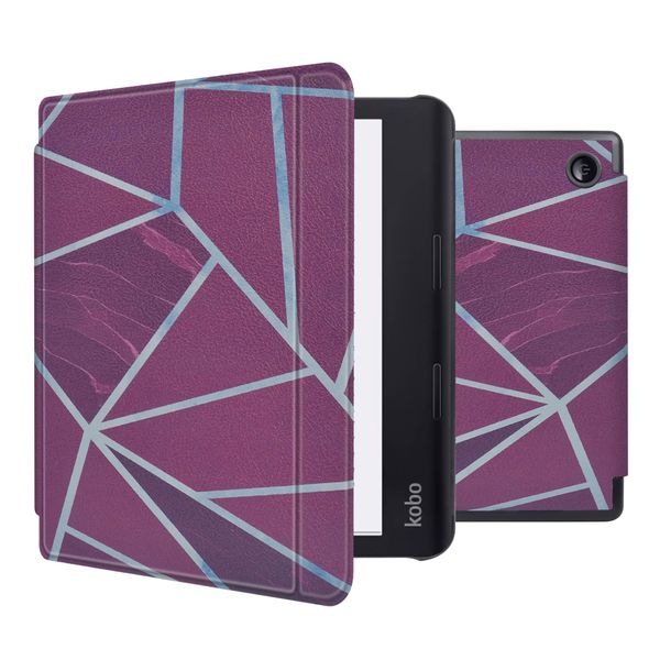 imoshion Design Slim Hard Case Sleepcover met stand Kobo Sage / Tolino Epos 3 - Bordeaux Graphic