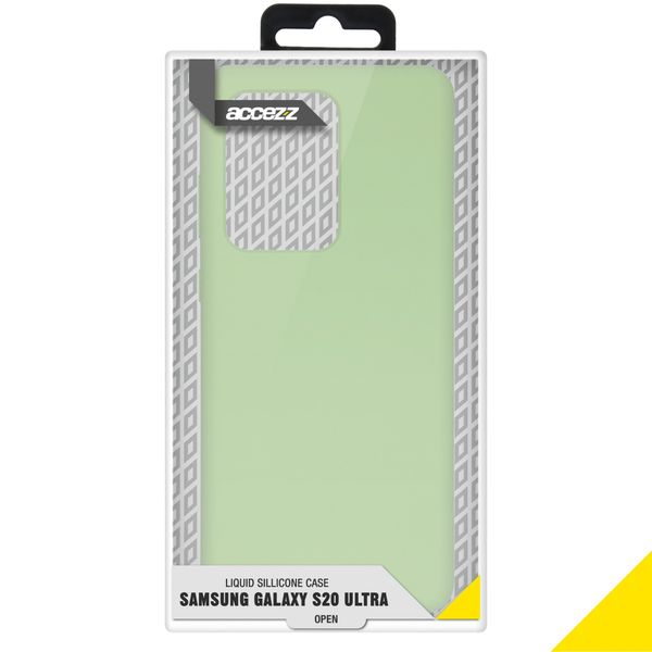 Accezz Liquid Silicone Backcover Samsung Galaxy S20 Ultra - Groen