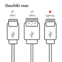 imoshion Braided USB-C naar USB-A kabel - 0,25 meter - Wit