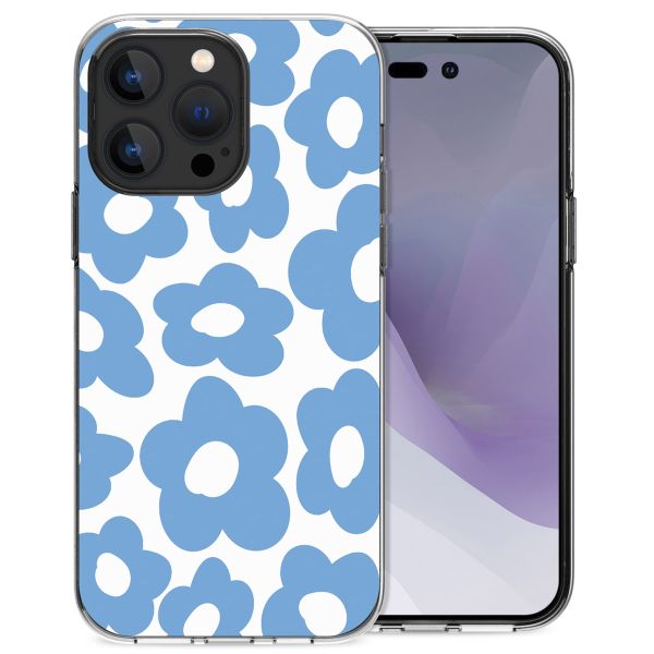 imoshion Design hoesje Apple iPhone 14 Pro Max - Retro Blue Flowers