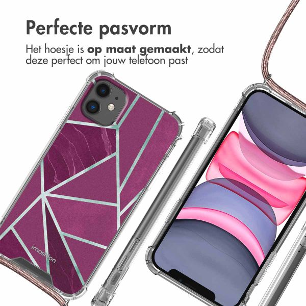 imoshion Design hoesje met koord iPhone 11 - Bordeaux Graphic