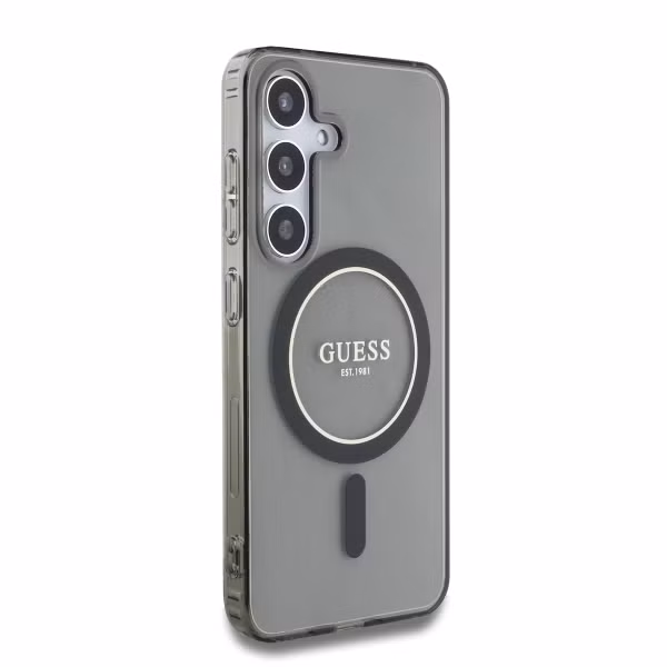 Guess MagSafe IML Glitter Gradient Case Samsung Galaxy S25 - Zwart