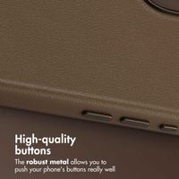 Accezz Leather Back Cover with MagSafe Apple iPhone 17 - Coffee Brown