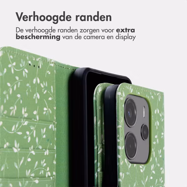 imoshion Design Bookcase Xiaomi Redmi Note 14 (4G) - Green Flowers