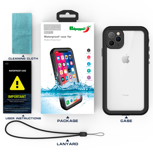 Redpepper Dot Plus Waterproof Backcover Apple iPhone 11 Pro - Zwart
