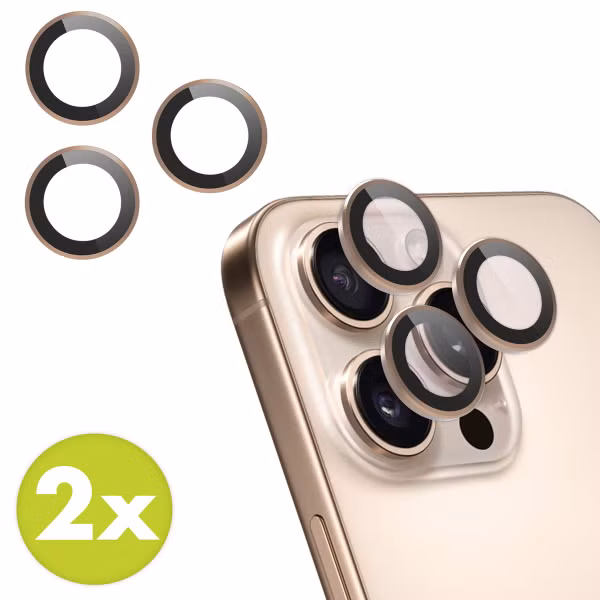 imoshion 2 Pack Camera lens protector Apple iPhone 16 Pro / 16 Pro Max - Desert / Titanium