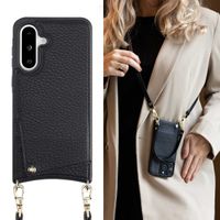 Selencia Nova Backcover met koord en pashouder Samsung Galaxy A36 / A56 - Zwart