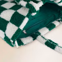 Selencia Zaya Tote Bag - Teddy Laptoptas 16 inch - Checkered Green