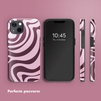 Selencia Vivid Tough Backcover met MagSafe iPhone 13 - Wavy Swirl Pink Plum