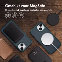 Accezz Vintage Leather Magsafe Backcover Apple iPhone 15 - Smokey Green