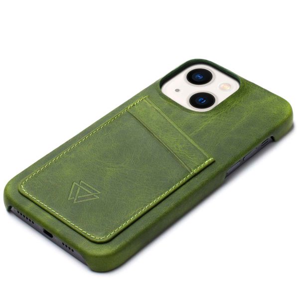 Wachikopa Full Wrap C.C. Backcover met 2 pashouders Apple iPhone 13 - Forest Green