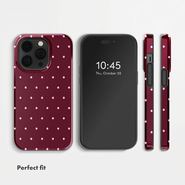 Selencia Vivid Case Apple iPhone 14 Pro - Happy Dots Burgundy
