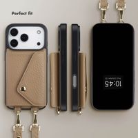 Selencia Sera Phone Case with Cord and Envelope Card Holder Apple iPhone 17 Pro - Taupe
