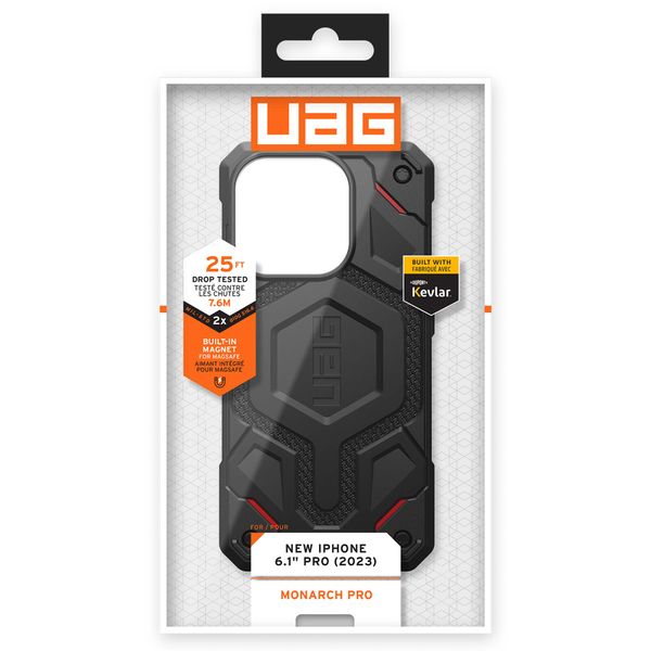 UAG Monarch Pro Backcover iPhone 15 Pro - Kevlar Black