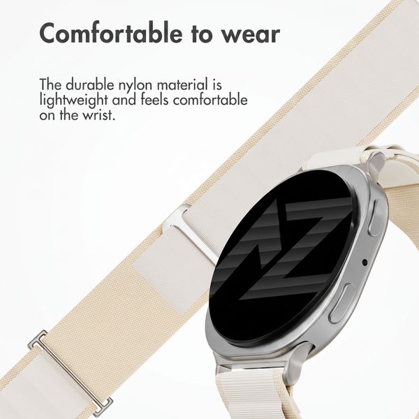 Accezz Nylon Alpine Band Samsung Galaxy Watch 9 (40/44mm) / Watch 8 (40/44mm) / Classic (46mm) - Starlight