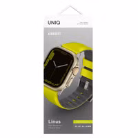 Uniq Linus AiroSoft™ Siliconen bandje Apple Watch Series 1 t/m 11 / SE / Ultra (44/45/46/49 mm) - Lime Green