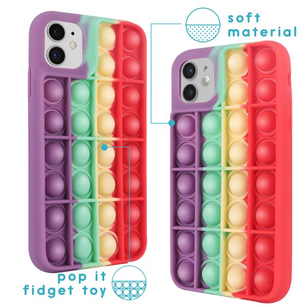 imoshion Pop It Fidget Toy - Pop It hoesje iPhone 11 - Rainbow