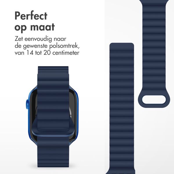 imoshion Siliconen magnetisch bandje Apple Watch Series 1 t/m 9 / SE (38/40/41 mm) | Series 10 (42 mm) - Donkerblauw