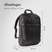 Accezz Leather Laptop rugzak 16 inch - Zwart