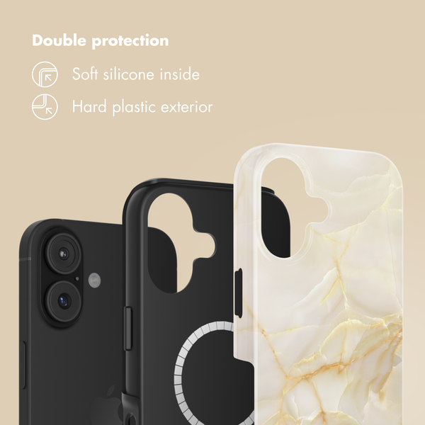 Selencia Vivid Back Cover with MagSafe Apple iPhone 17 - Golden Beige Marble