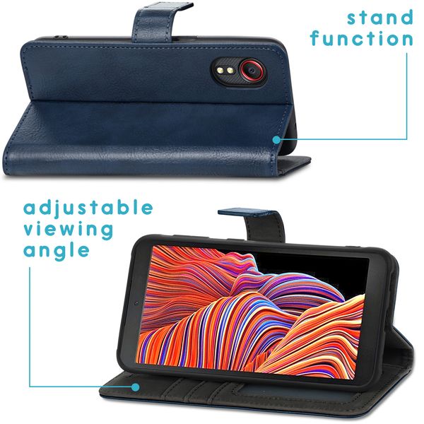 imoshion Luxe Bookcase Samsung Galaxy Xcover 5 - Donkerblauw