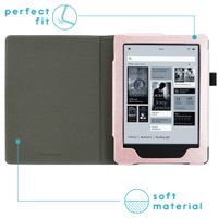 imoshion Vegan Leather Bookcase Kobo Aura H2O - Rosé Goud