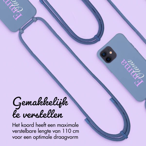 Gepersonaliseerd Color Backcover MagSafe met afneembaar koord en naam  iPhone 12 Pro - Ash Blue