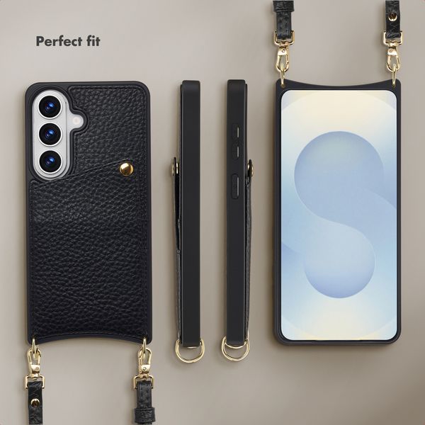 Selencia Nova Phone Case with Cord and Card Holder Samsung Galaxy S26 - Black