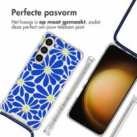 imoshion Design hoesje met koord Samsung Galaxy S23 Plus - Cobalt Blue Flowers Connect