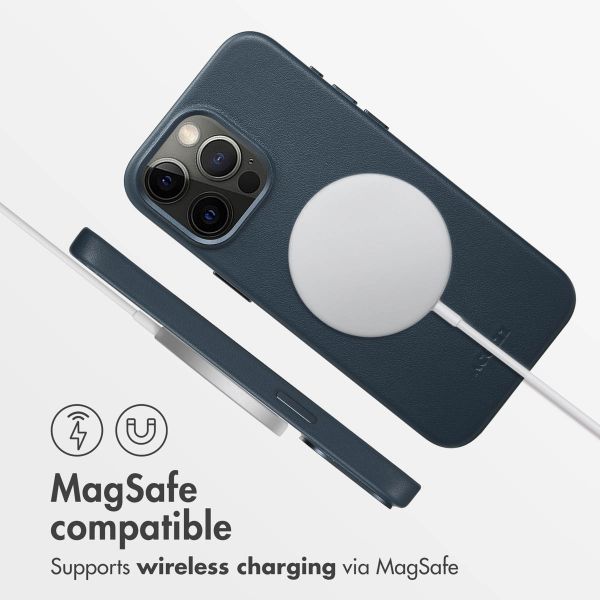 Accezz Leather Back Cover with MagSafe Apple iPhone 15 Pro Max - Nightfall Blue