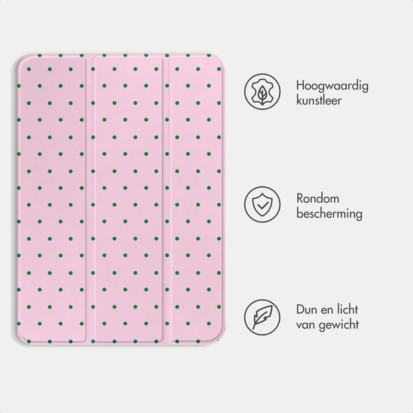 imoshion Design Trifold Bookcase Apple iPad 9 (2021) 10.2 inch / iPad 8 (2020) 10.2 inch / iPad 7 (2019) 10.2 inch - Happy Dots