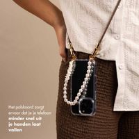Selencia Telefoonkoorden Set met Parels en Schelpen - Mocha Brown