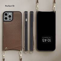 Selencia Nova Phone Case with Cord and Card Holder Apple iPhone 15 Pro - Mocha Brown