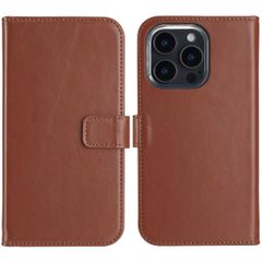 Selencia Echt Leren Bookcase Apple iPhone 16 Pro - Lichtbruin