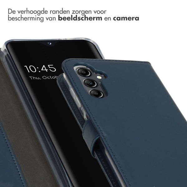 Selencia Echt Lederen Bookcase Samsung Galaxy A14 (5G/4G) - Blauw