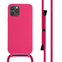 imoshion Siliconen hoesje met koord iPhone 12 (Pro) - Fluor Roze