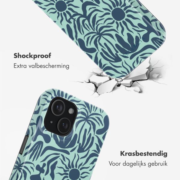 Selencia Vivid Backcover met MagSafe Apple iPhone 15 - Tropical Vibes Light Blue