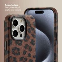 Selencia Sabi Back Cover Panther Print with MagSafe Apple iPhone 15 Pro - Mocha Brown