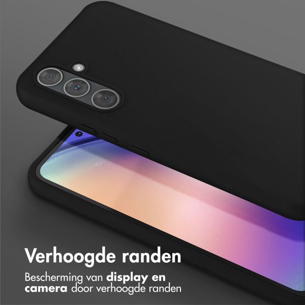 Selencia Siliconen hoesje met afneembaar koord Samsung Galaxy A54 (5G) - Zwart