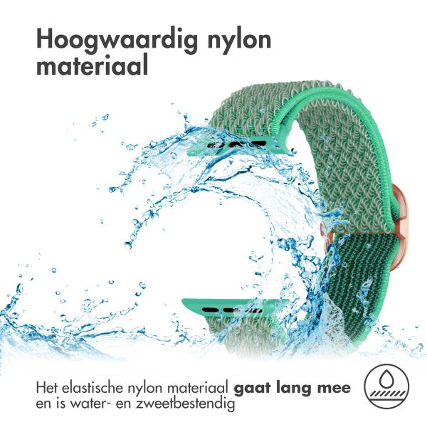 imoshion Elastisch nylonbandje Apple Watch Series 1 t/m 11 / SE / Ultra (44/45/46/49 mm) - Turquoise