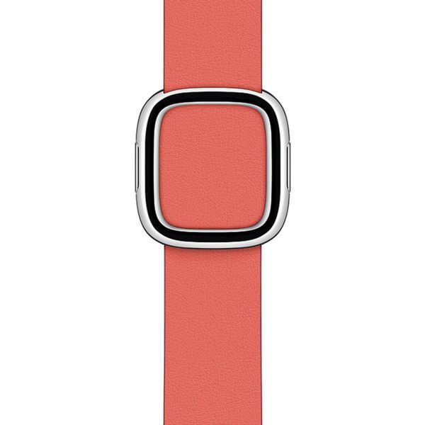 Apple Leather Band Modern Buckle Apple Watch Series 1 t/m 9 / SE (38/40/41 mm) | Series 10 / 11 (42 mm) - Maat S - Pink Citrus