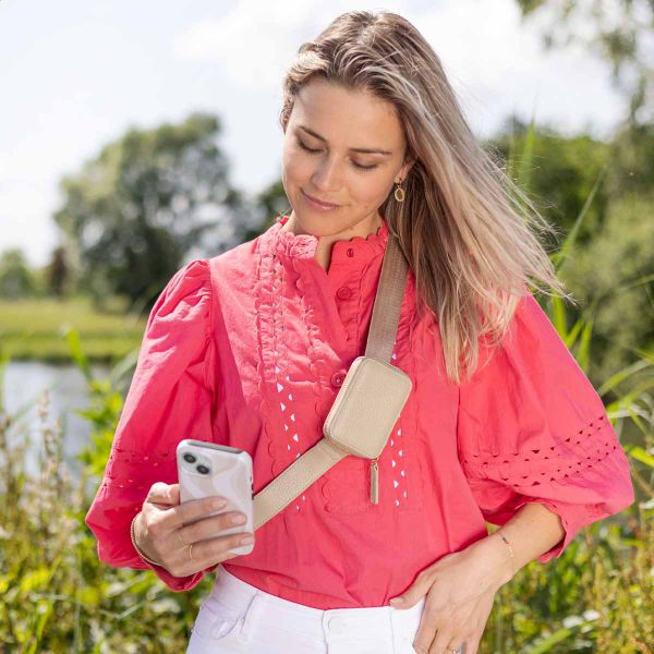 Selencia Telefoonkoord met Klein Tasje - Beige