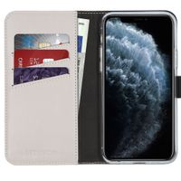 Selencia Echt Lederen Bookcase iPhone 11 Pro - Greige