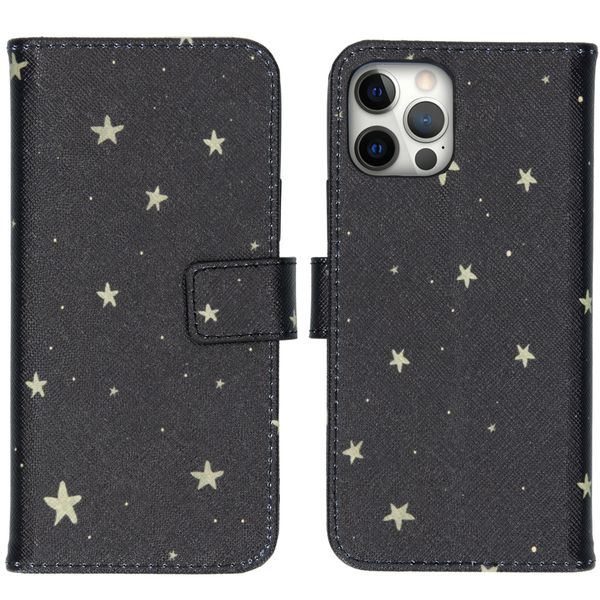 imoshion Design Softcase Bookcase iPhone 12 (Pro) - Stars Gold