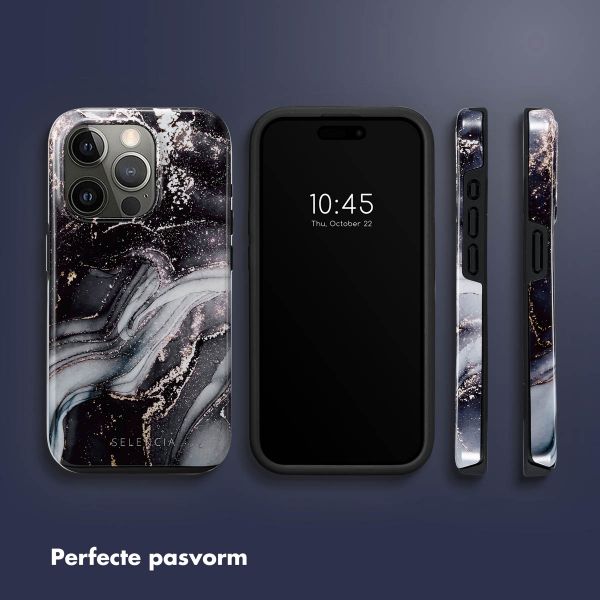 Selencia Vivid Tough Backcover iPhone 15 Pro - Chic Marble Black