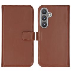 Selencia Echt Leren Bookcase Samsung Galaxy S24 - Lichtbruin